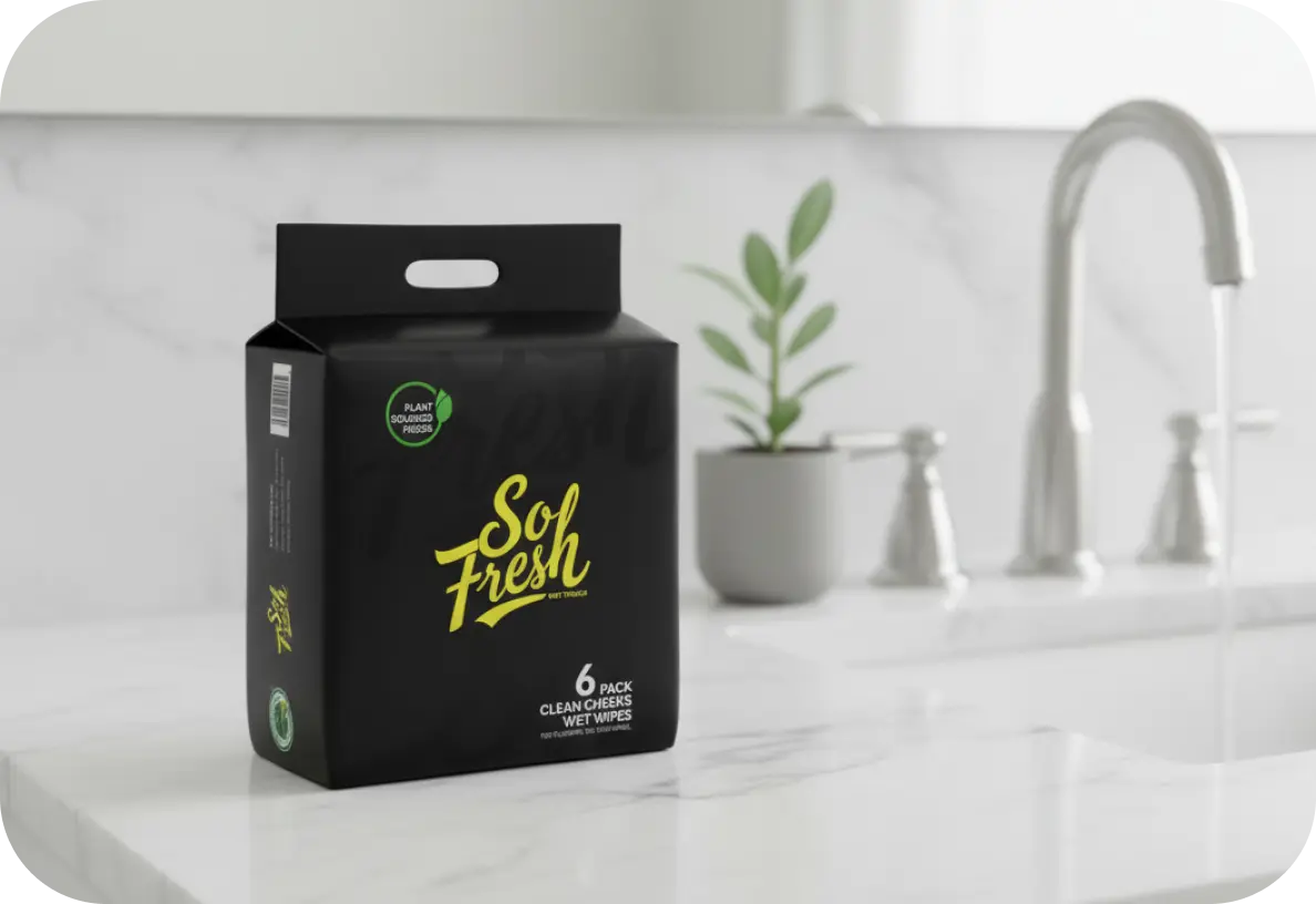 So Fresh packaging design — branded wet wipes pouch with logo